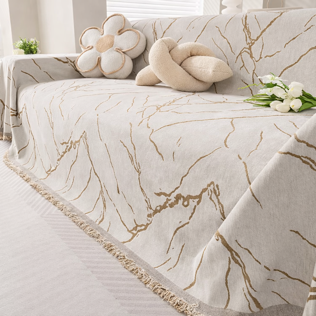 Anti-Slip Luxury Chenille Elegance Tassels Sofa Couch Cover