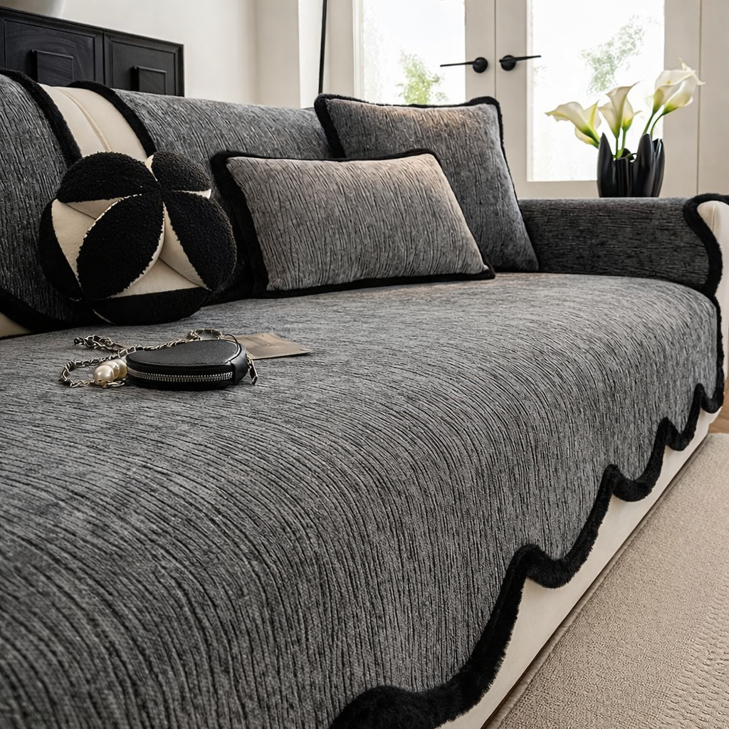 Luxury Chenille Anti Slip Sofa Couch Cover