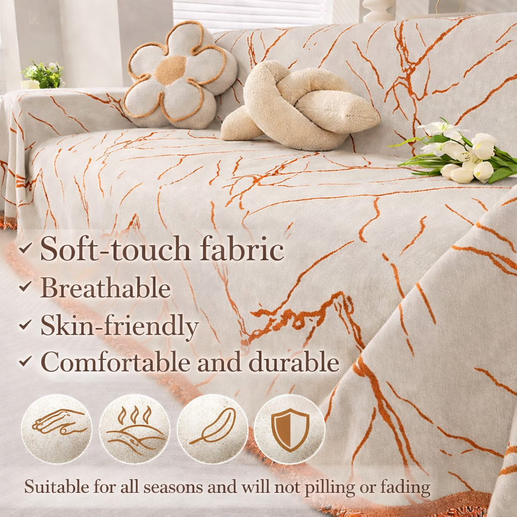 Anti-Slip Luxury Chenille Elegance Tassels Sofa Couch Cover