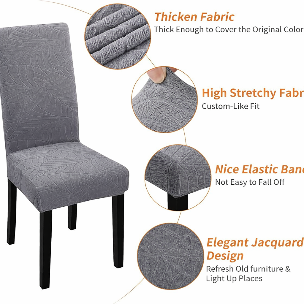 Jacquard Slipcover Leaf Chair Seat Cover