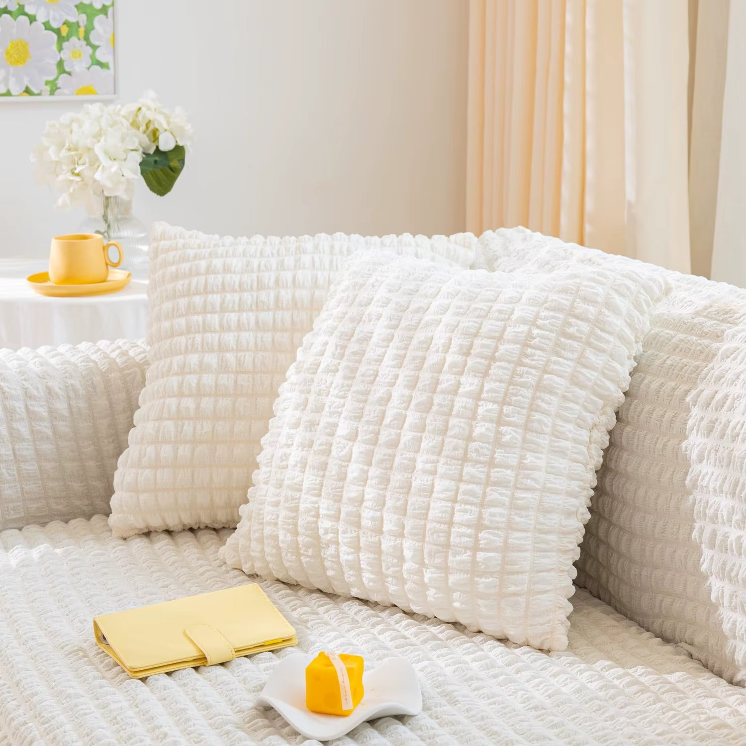 360 Non Slip Seersucker Slipcover Sofa Couch Cover