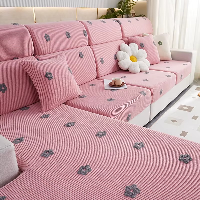 Anti-Slip Ditsy floral Cushion Sectional L Shaped Sofa Couch Cover