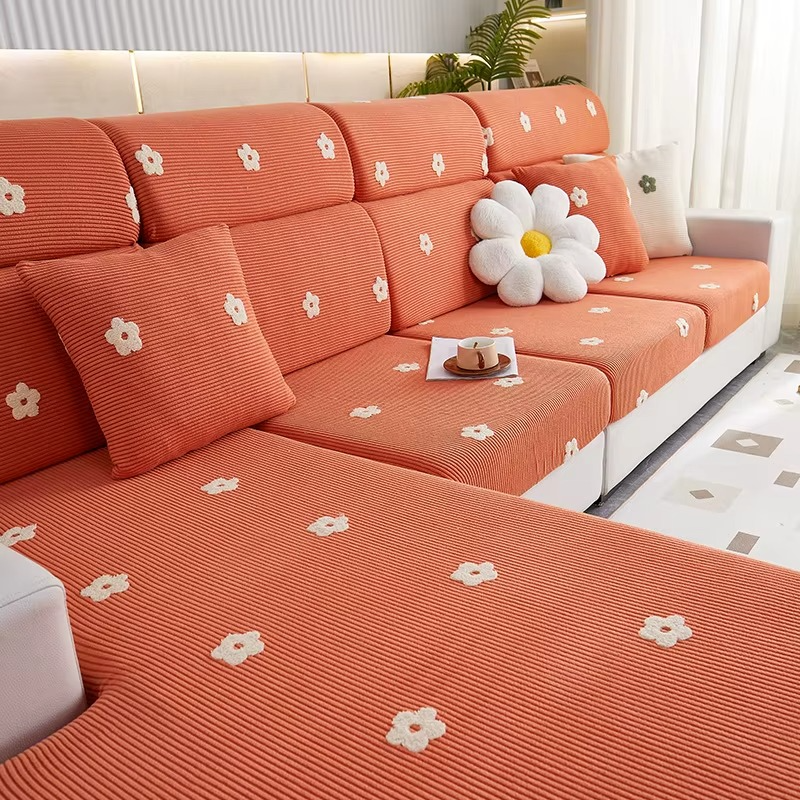 Anti-Slip Ditsy floral Cushion Sectional L Shaped Sofa Couch Cover