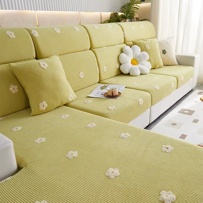 Anti-Slip Ditsy floral Cushion Sectional L Shaped Sofa Couch Cover