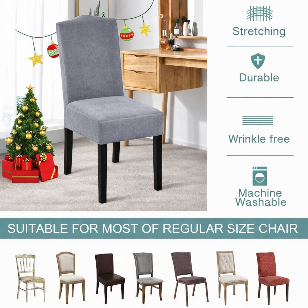 Velvet Slipcover Chair Seat Cover
