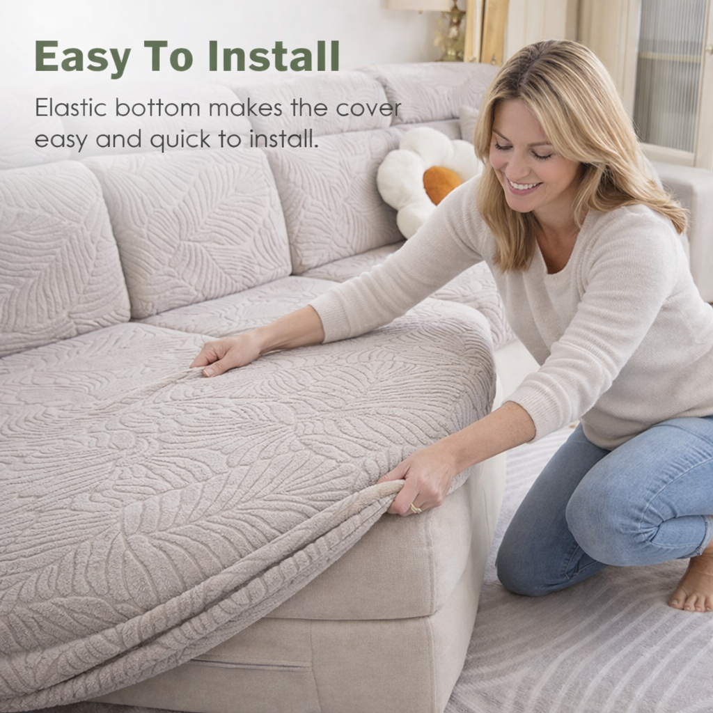 Anti Slip Jacquard L Shaped plush Cushion Sofa Couch Cover