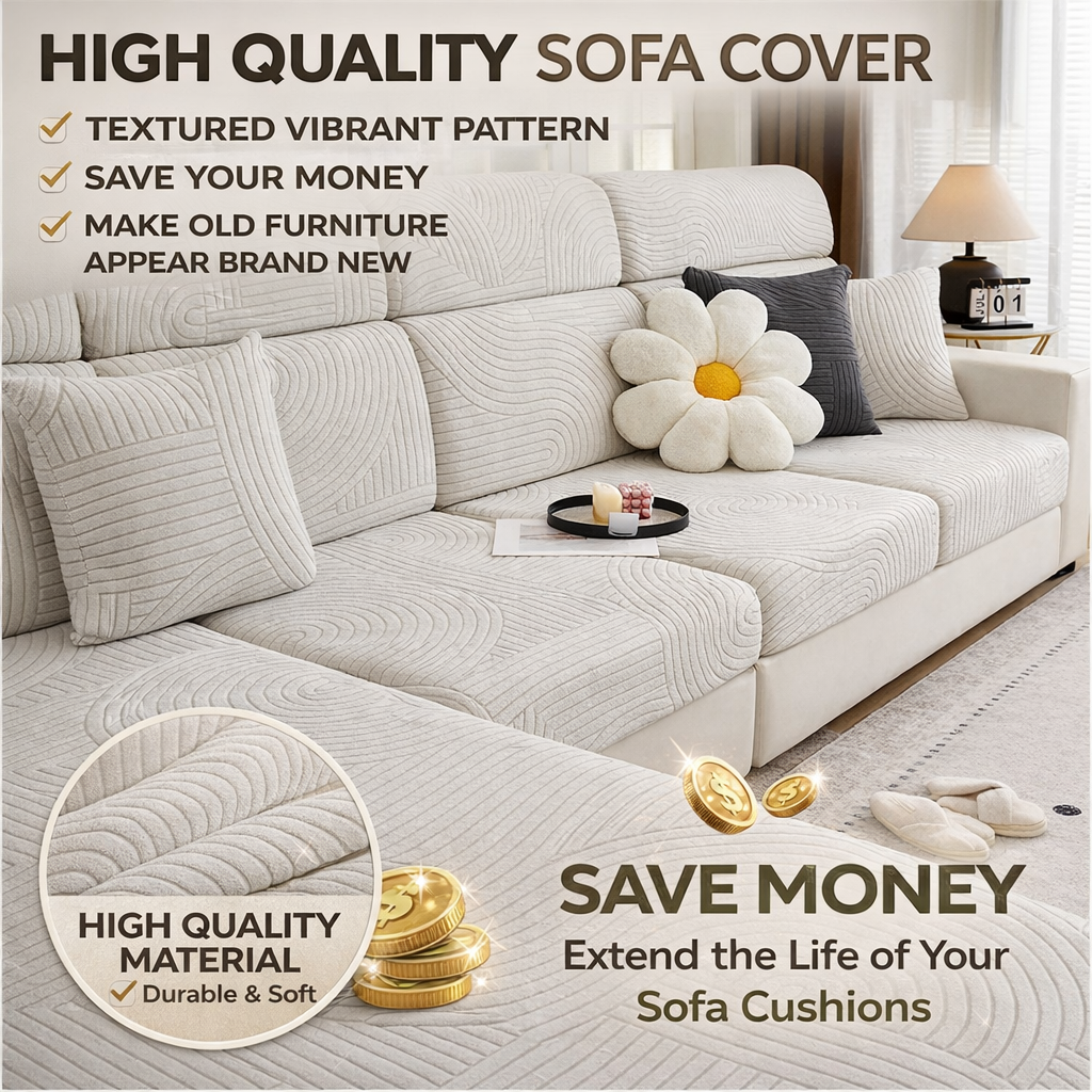 Velvet Anti-Slip L Shaped Sectional Cushion Sofa Couch Cover