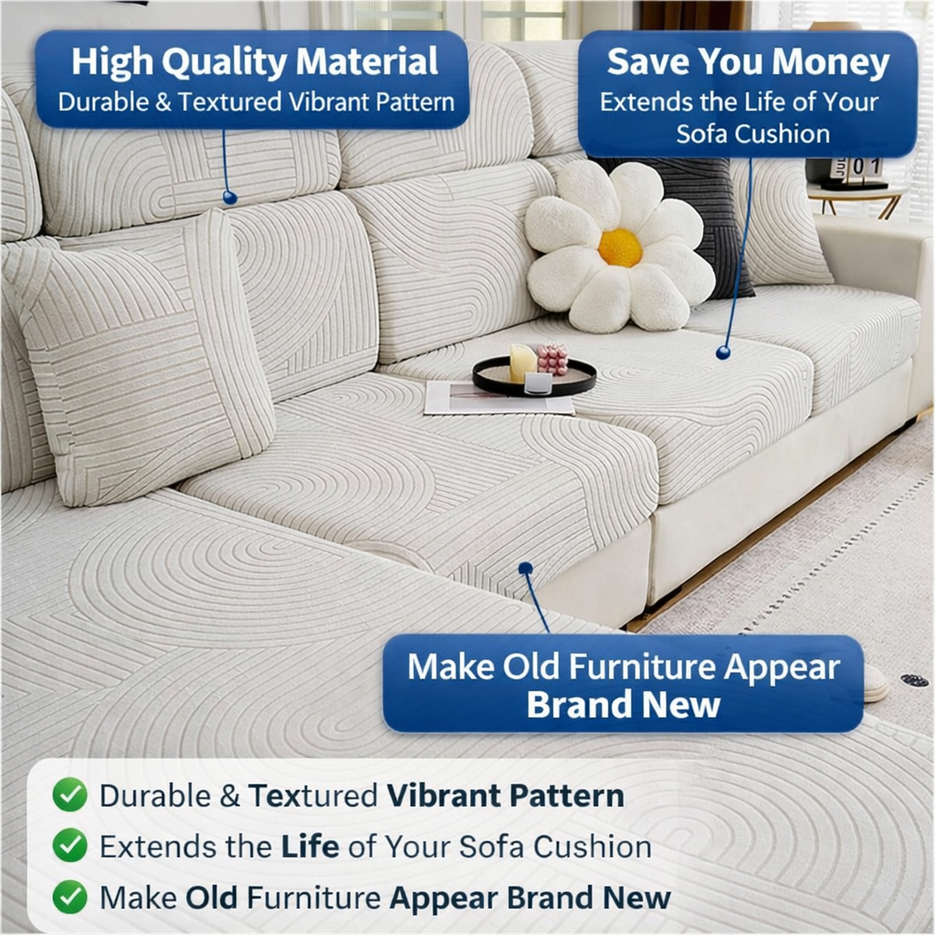 Velvet Anti-Slip L Shaped Sectional Cushion Sofa Couch Cover