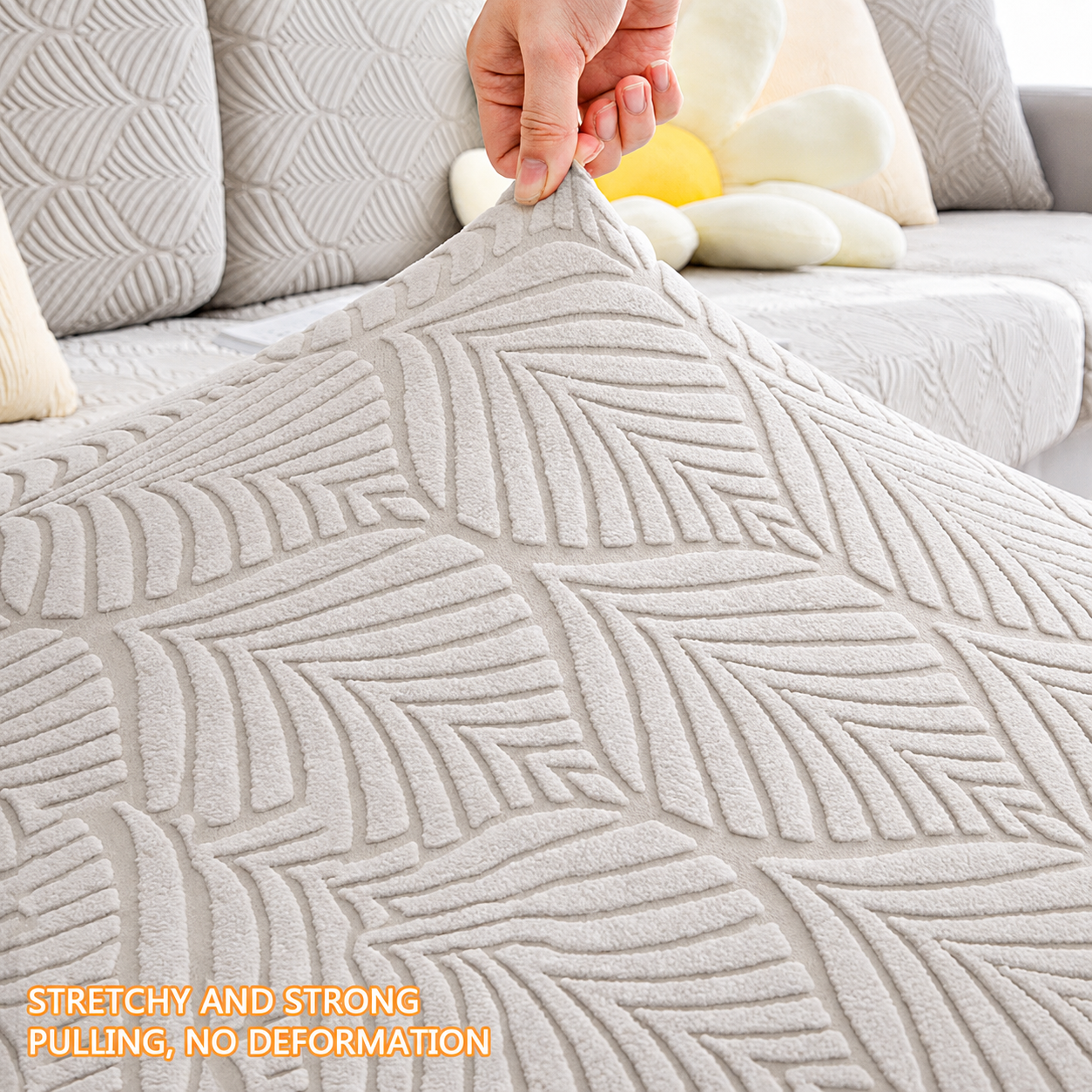 Non-Slip L Shaped Slipcover Jacquard Cushion Sofa Couch Cover