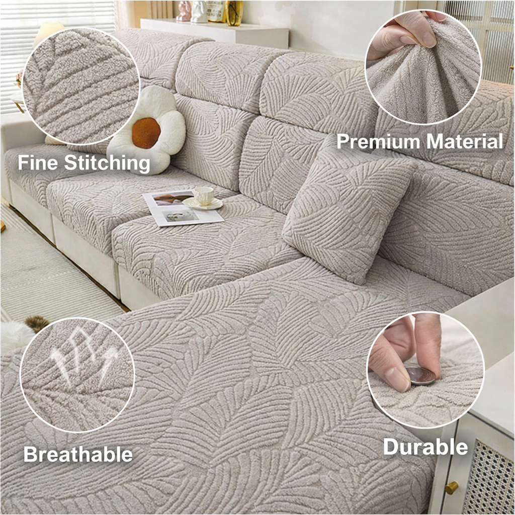 Anti Slip Jacquard L Shaped plush Cushion Sofa Couch Cover