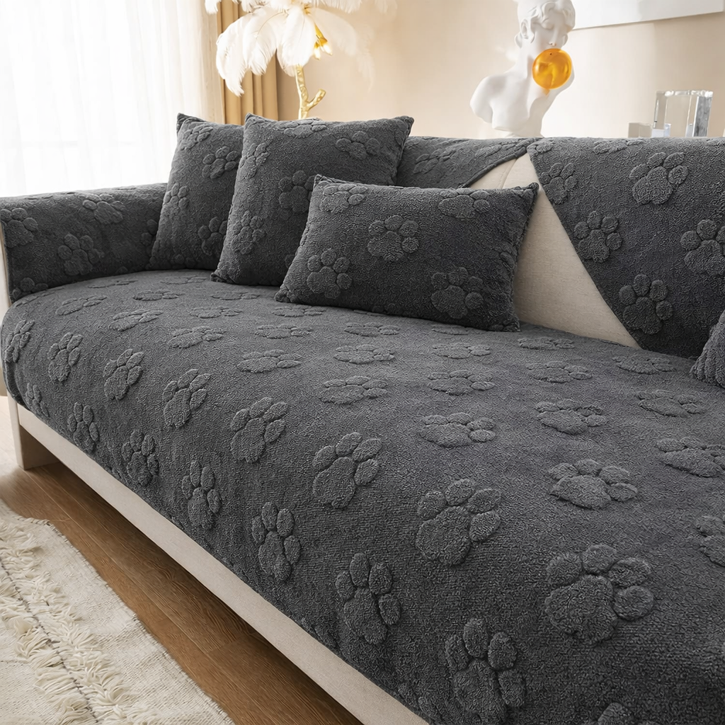Non Slip Fuzzy Cat Paw Mat Couch Sofa Cover