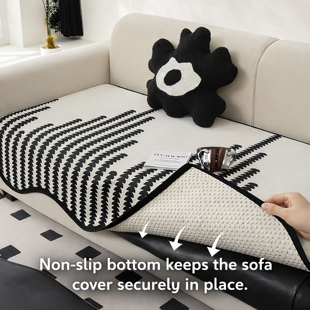 Luxury Chenille Boho Geometric Non Slip Sofa Couch Cover