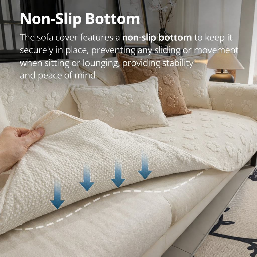 Non Slip Fuzzy Cat Paw Mat Couch Sofa Cover