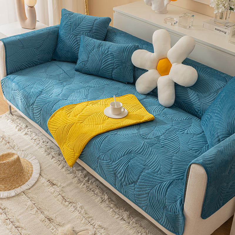 Non Slip Fluffy Thick Quilted Plush Couch Sofa Cover
