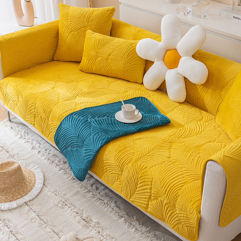 Non Slip Fluffy Thick Quilted Plush Couch Sofa Cover