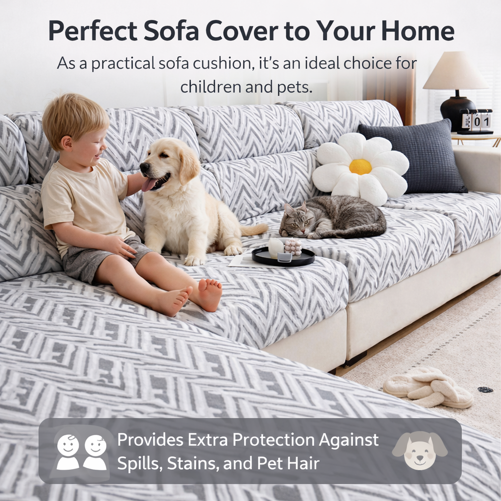 Anti-Slip Woven L Shaped Cushion Sofa Couch Cover