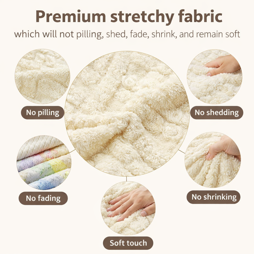 L Shaped Anti Slip Cushion Polar Fleece Sofa Couch Cover