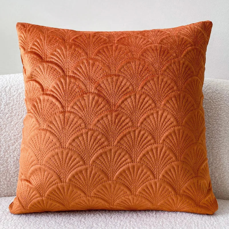 2 Scallop Velvet Throw Pillow Cushion Cover Case