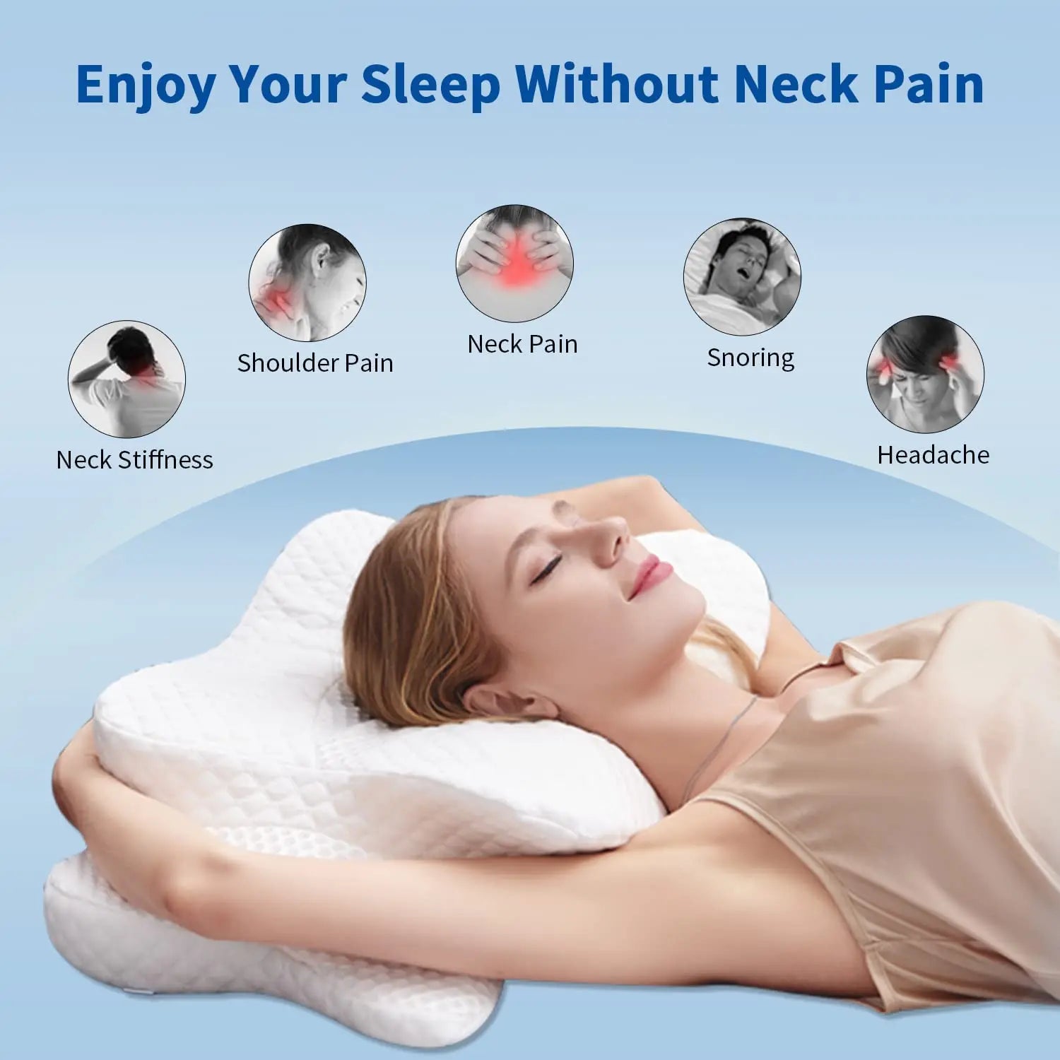 Ergonomically Relaxing Support Sleeping Bed Pillow