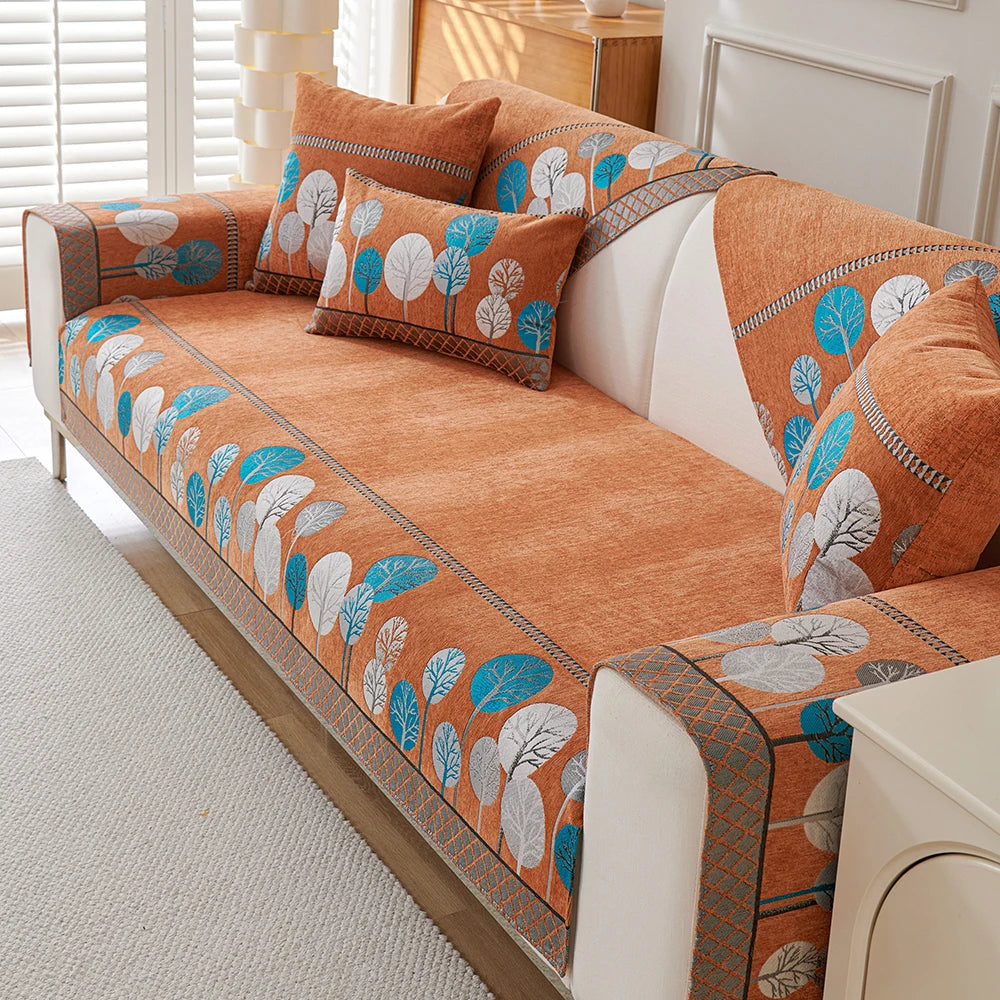 Chenille Boho Jacquard Non Slip Sofa Couch Cover
