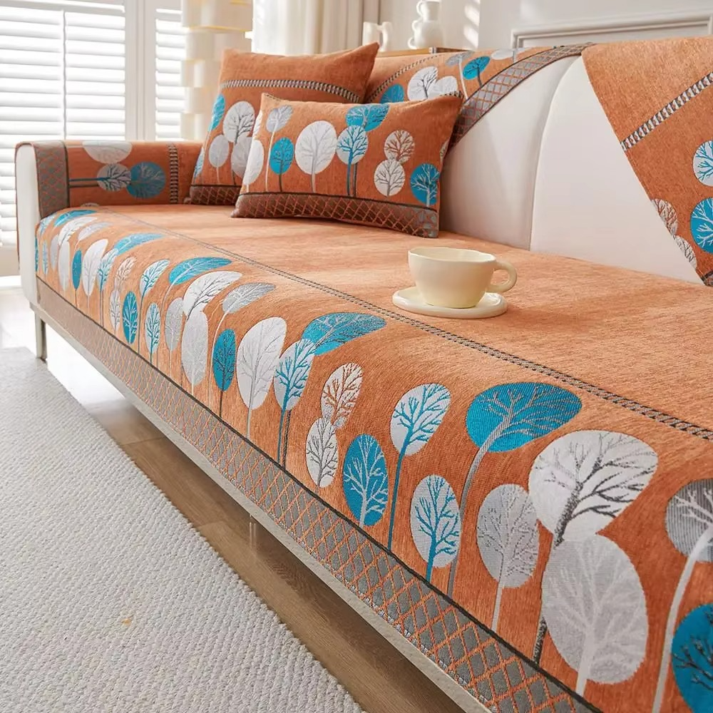 Chenille Boho Jacquard Non Slip Sofa Couch Cover