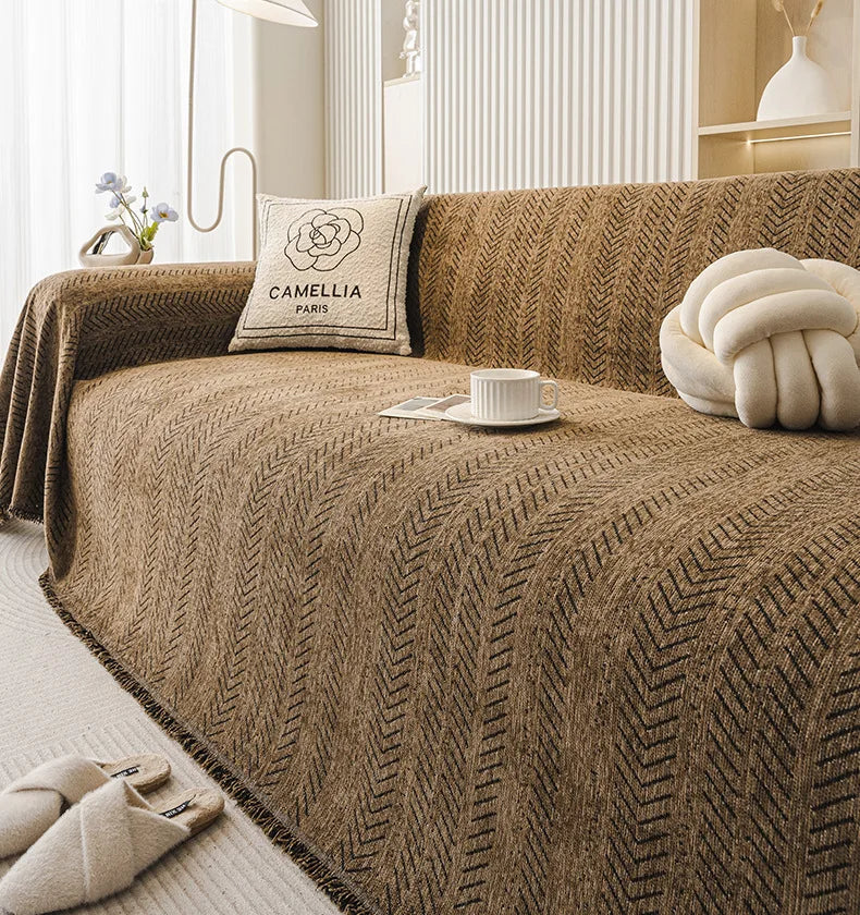 Chenille Tassels Anti-Slip Sofa Couch Cover