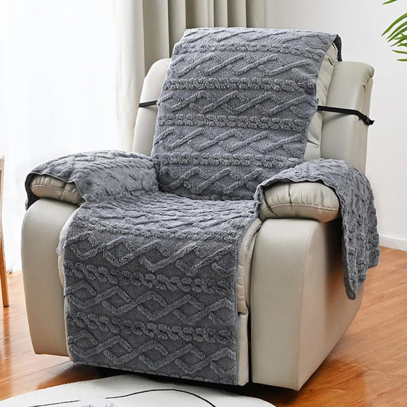 Non-Slip Fluffy Jacquard Slipcover Recliner Lazy Boy Chair Cover