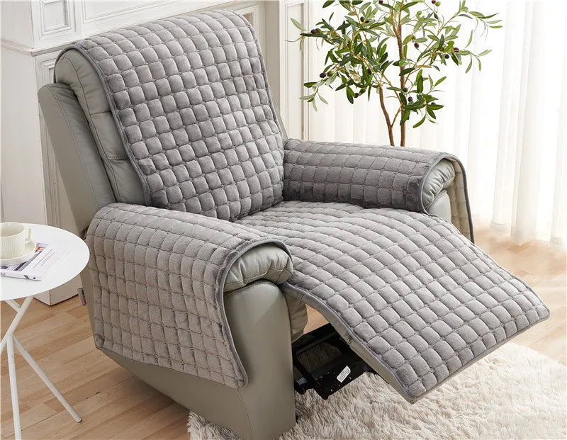 Non-Slip Fuzzy Fluffy Slipcover Lazy Boy Chair Cover