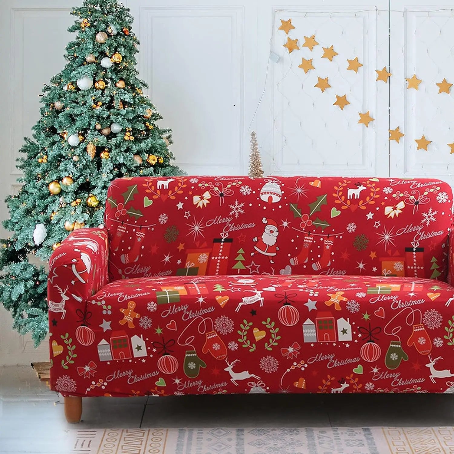 Xmas Armchair Slipcover Couch Sofa Cover