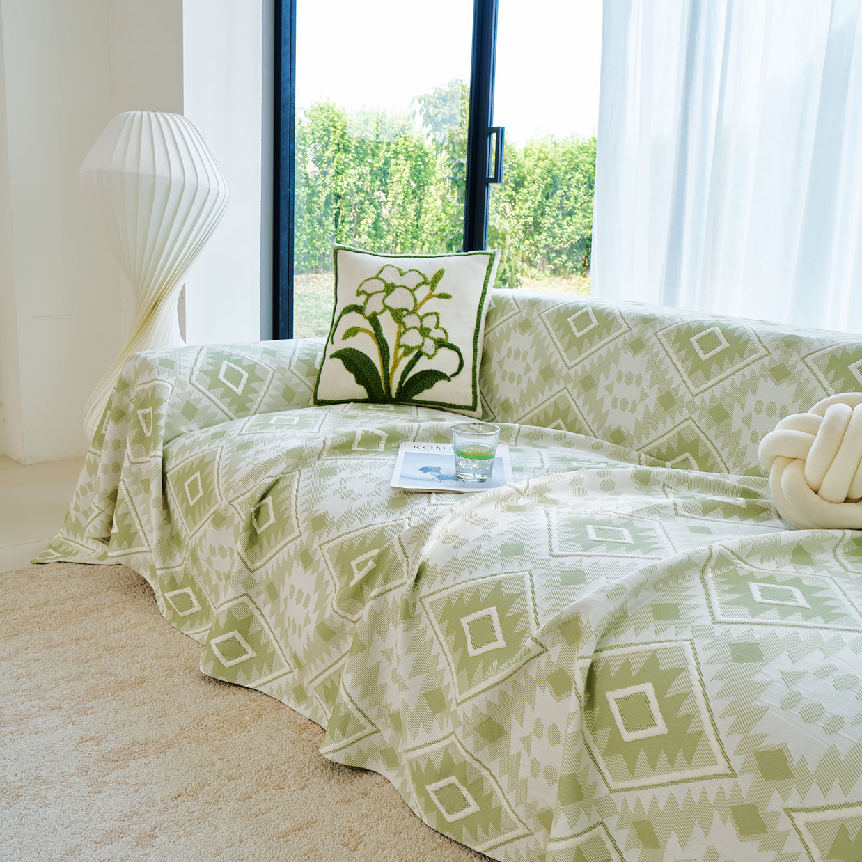 Anti-Slip Elegant Boho Geometric Sofa Couch Cover