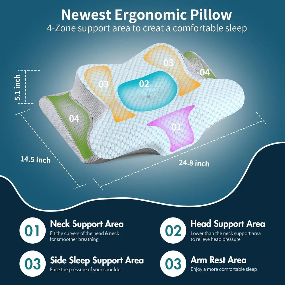Ergonomic Contour Relaxing Support Sleeping Bed Pillow
