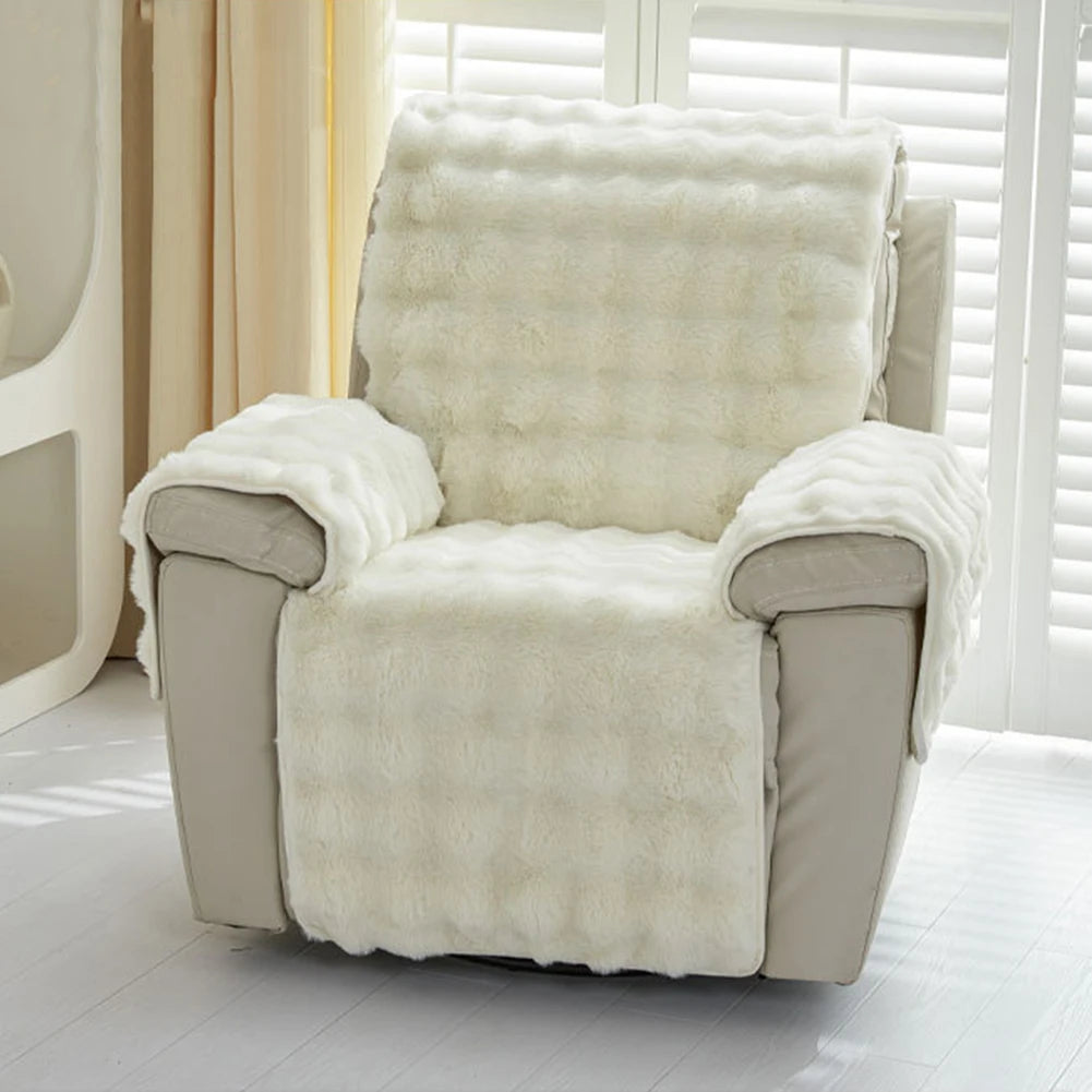 Non-Slip Plush Rabbit Slipcover Lazy Boy Chair Recliner Cover