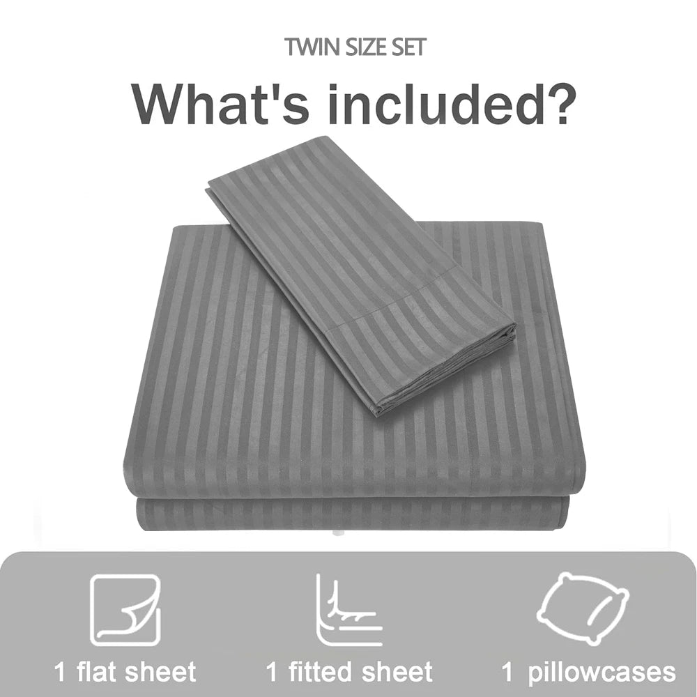 Stripe Line Fitted Bedding Sheet Set