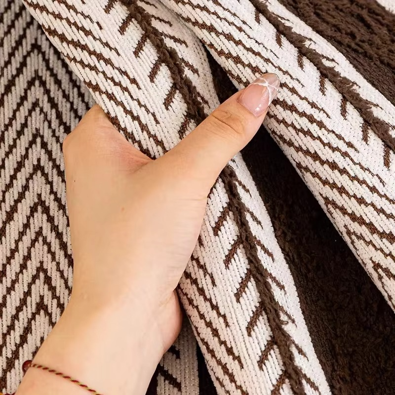 Elegant Chenille Anti Slip Stripe Sofa Couch Cover