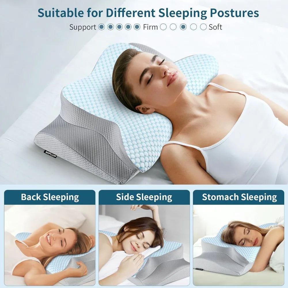 Ergonomic Contour Relaxing Support Sleeping Bed Pillow