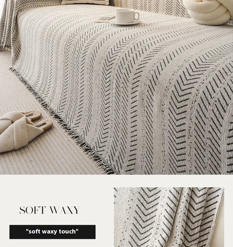 Chenille Tassels Anti-Slip Sofa Couch Cover