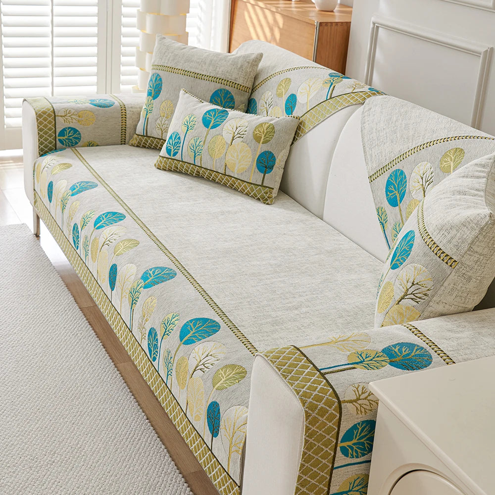 Chenille Boho Jacquard Non Slip Sofa Couch Cover