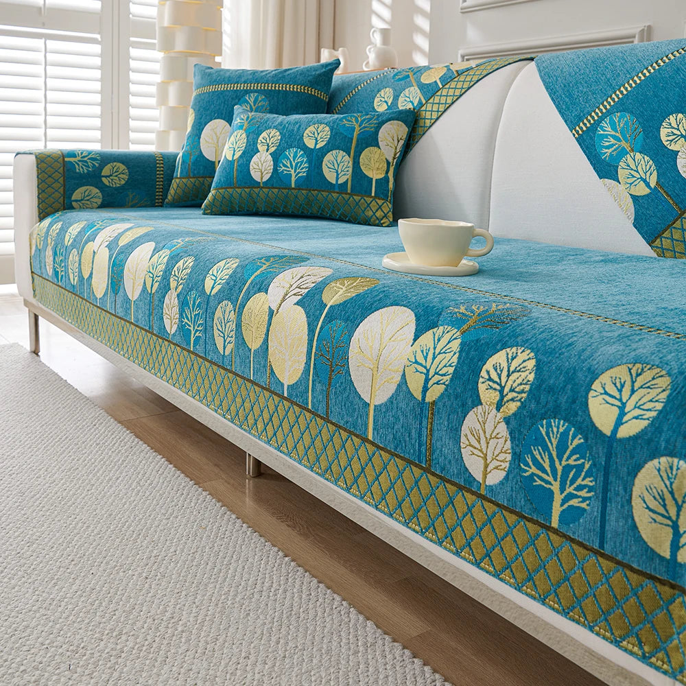 Chenille Boho Jacquard Non Slip Sofa Couch Cover