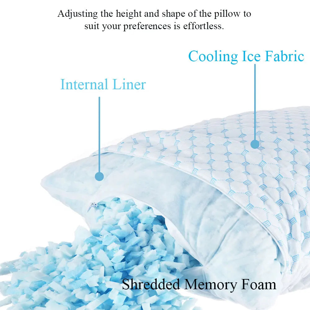 Cooling Shredded Bed Sleeping Pillows