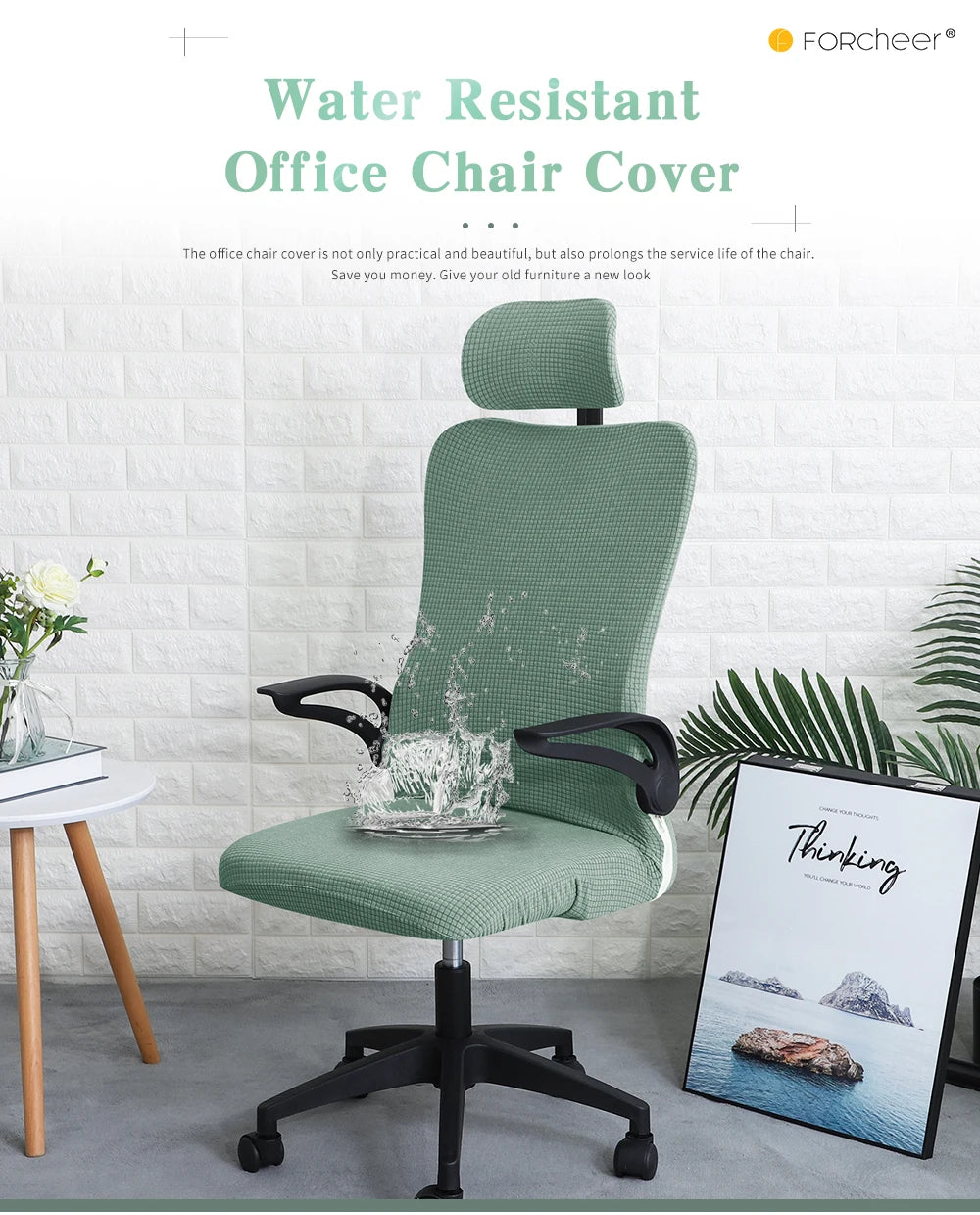 Jacquard Ergonomic Gaming Slipcover Chair Cover