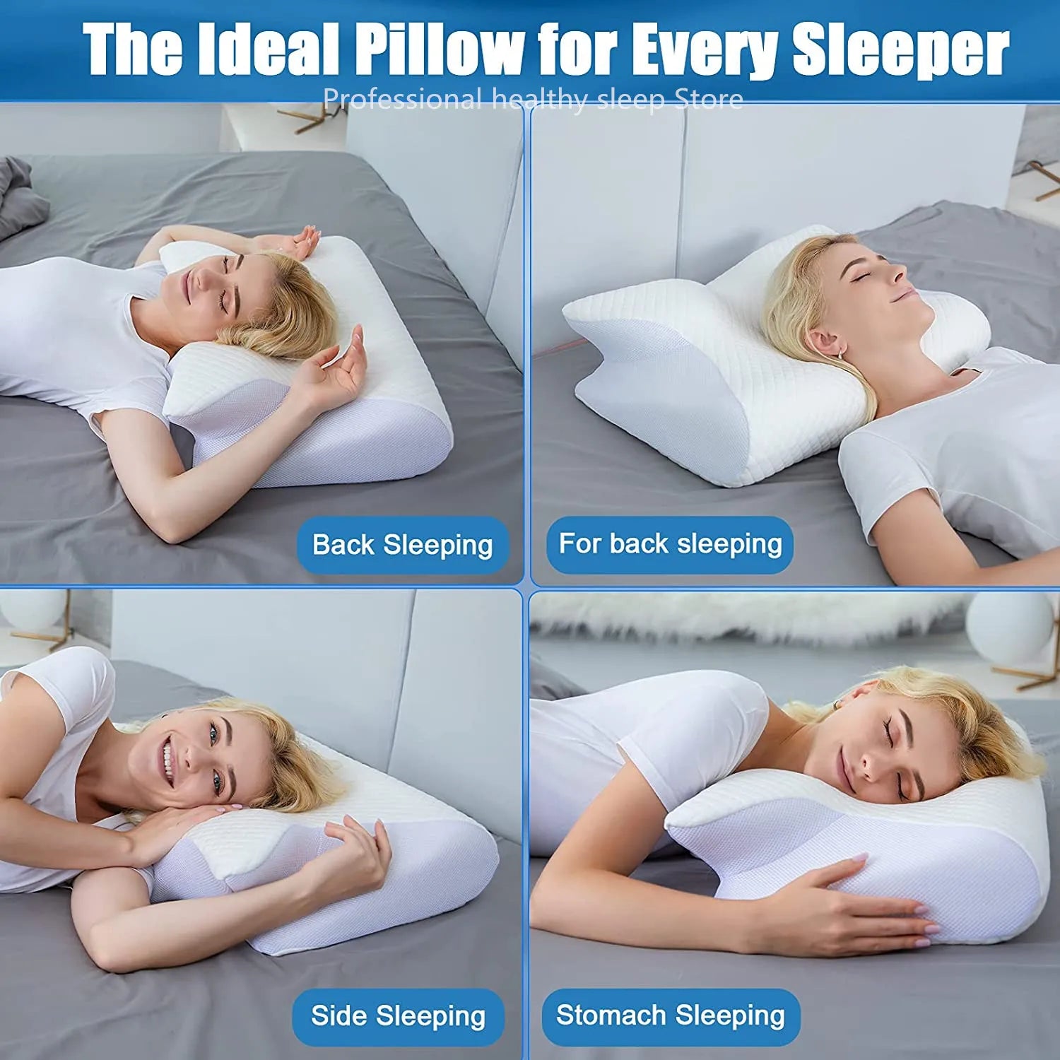 Ergonomically Relaxing Support Sleeping Bed Pillow