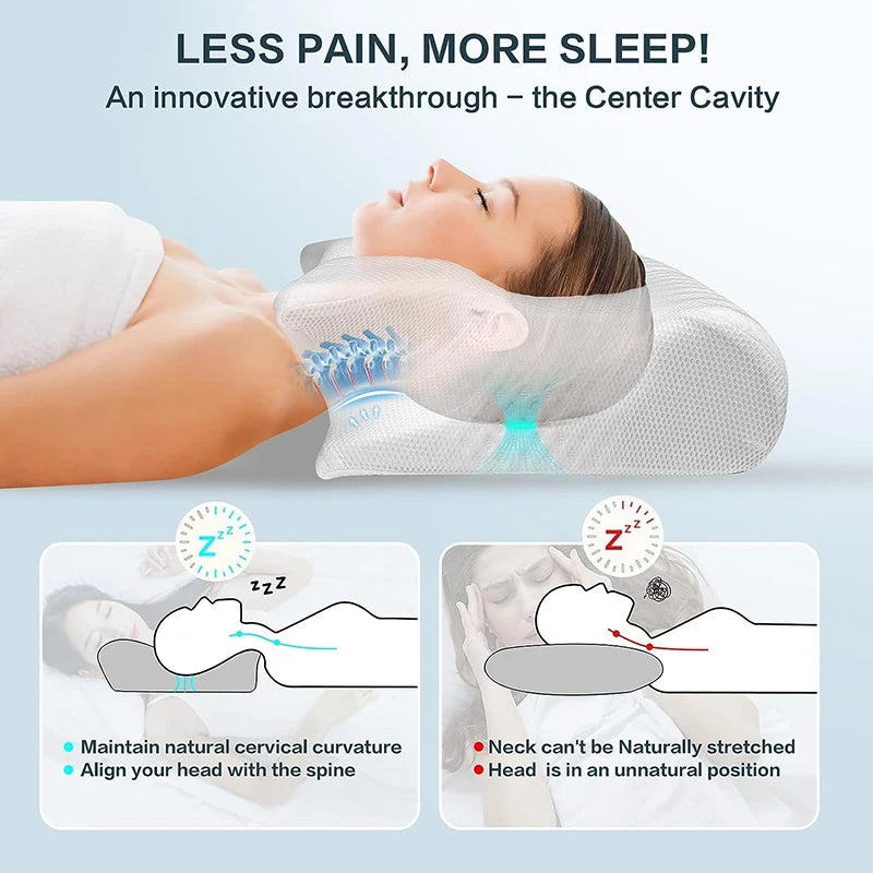 Ergonomically Relaxing Support Sleeping Bed Pillow