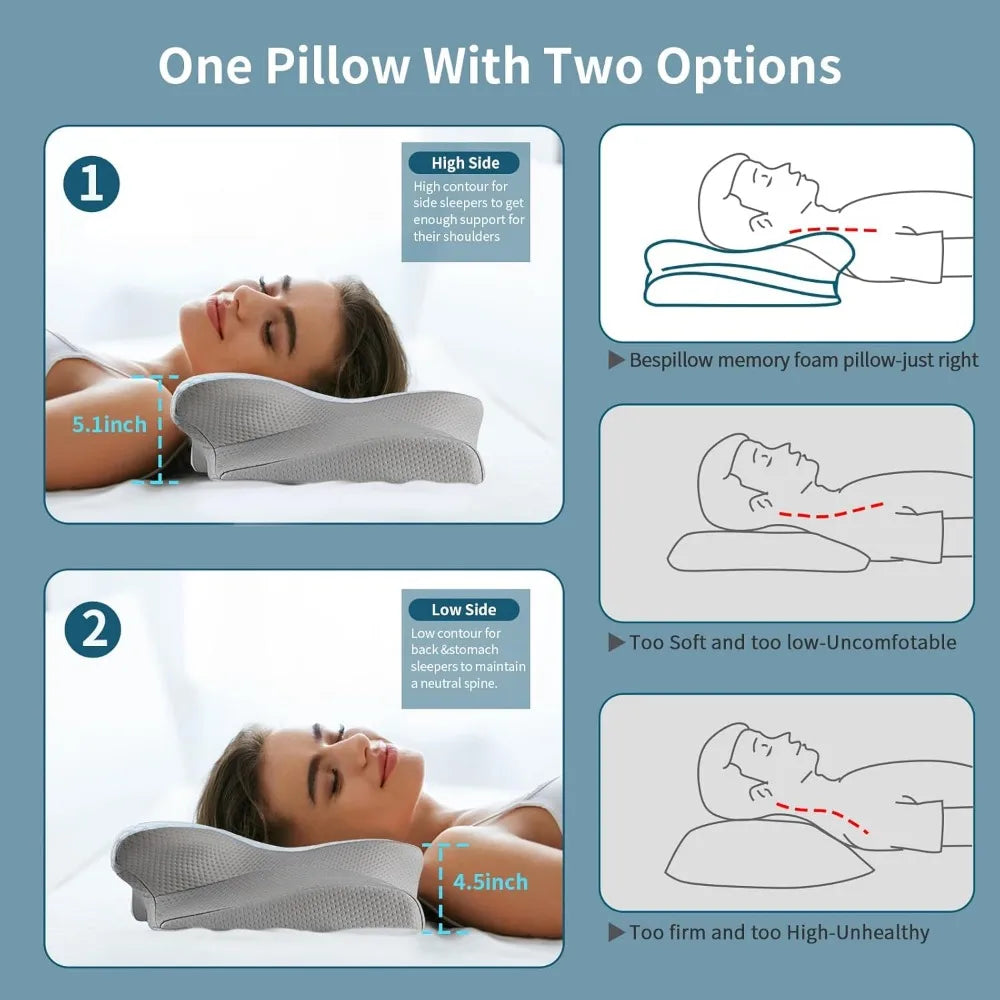 Ergonomic Contour Relaxing Support Sleeping Bed Pillow