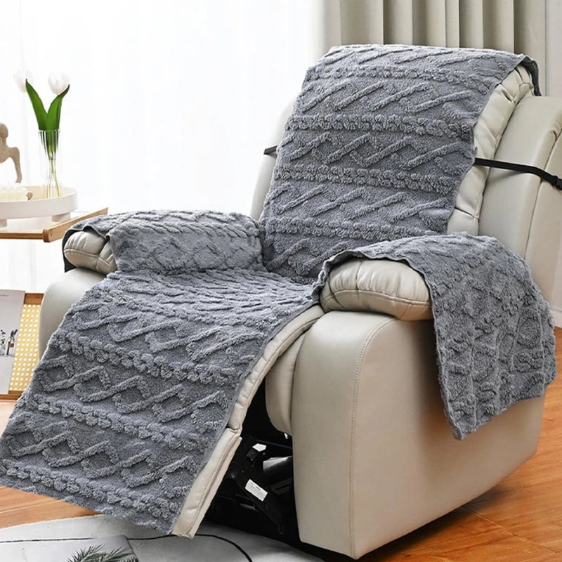 Non-Slip Fluffy Jacquard Slipcover Recliner Lazy Boy Chair Cover