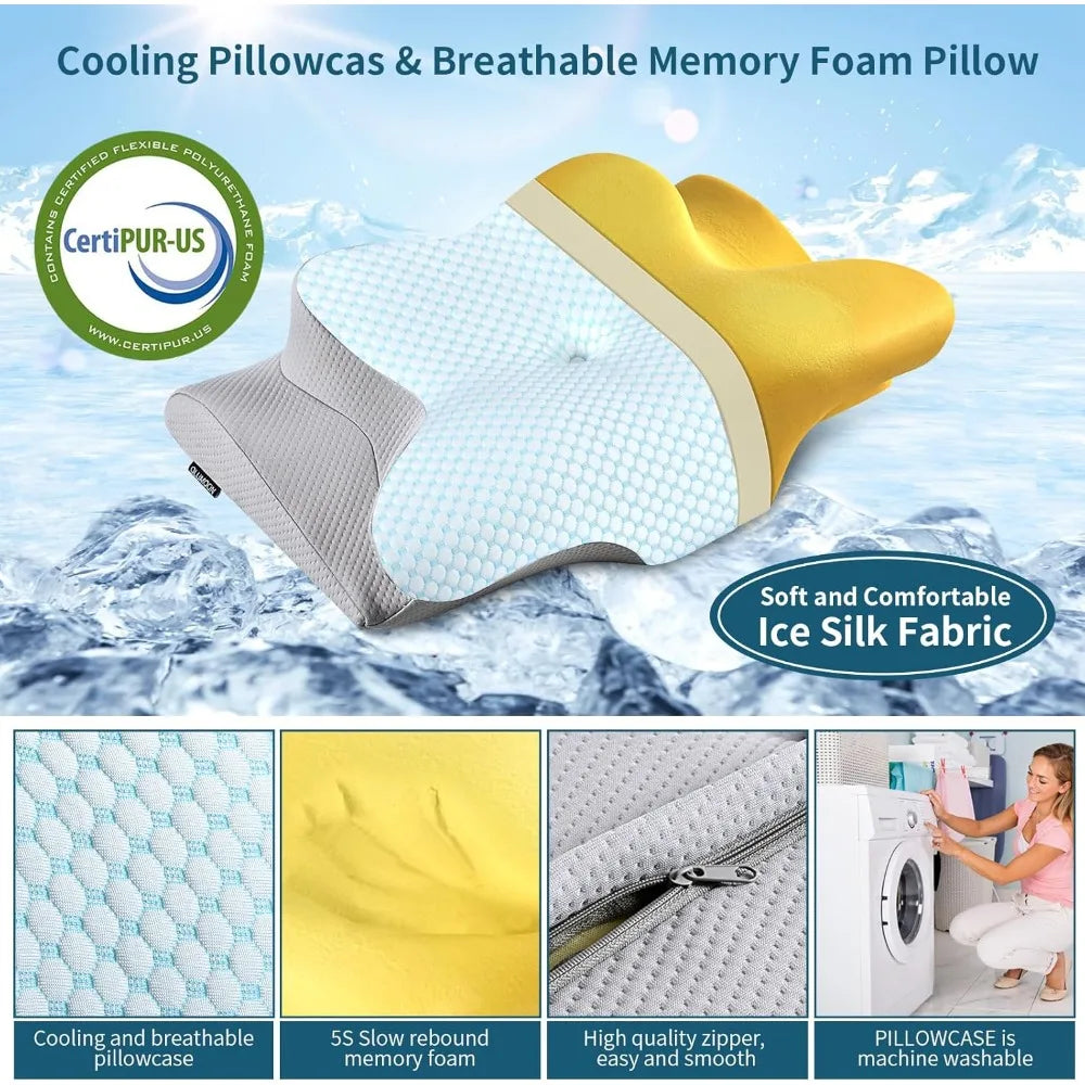 Ergonomic Contour Relaxing Support Sleeping Bed Pillow