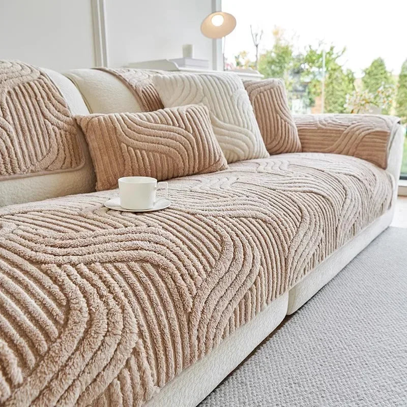 Cozy Fuzzy Boho Non Slip Couch Sofa Cover