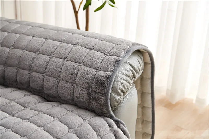 Non-Slip Fuzzy Fluffy Slipcover Lazy Boy Chair Cover