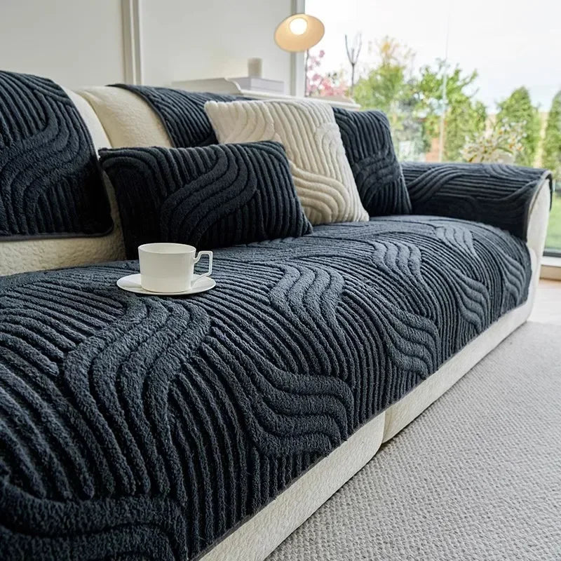 Cozy Fuzzy Boho Non Slip Couch Sofa Cover