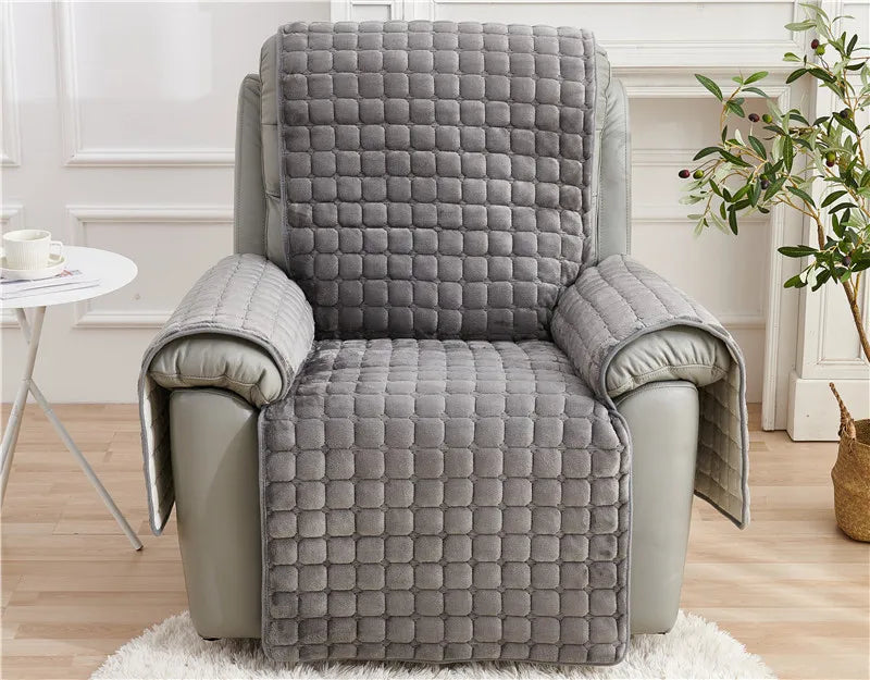 Non-Slip Fuzzy Fluffy Slipcover Lazy Boy Chair Cover