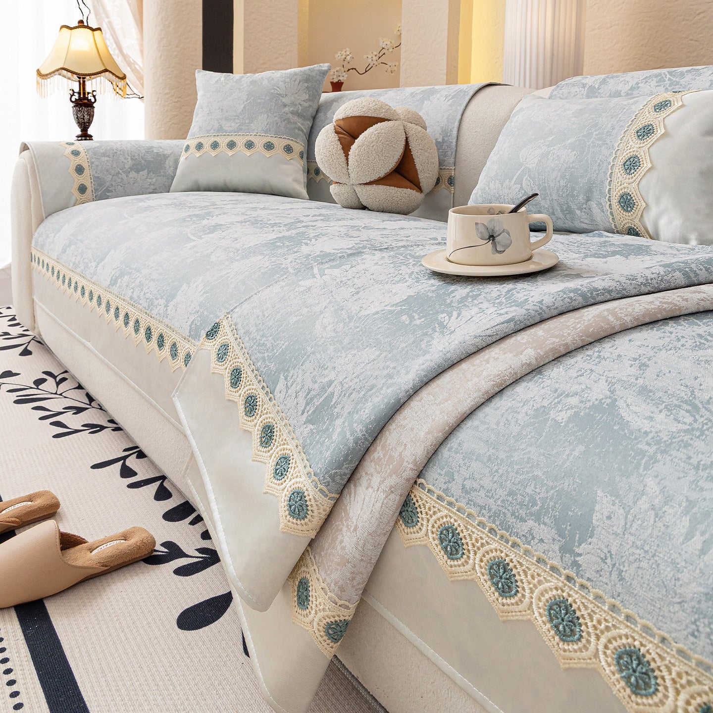 Non Slip Luxury Chenille Sofa Couch Cover